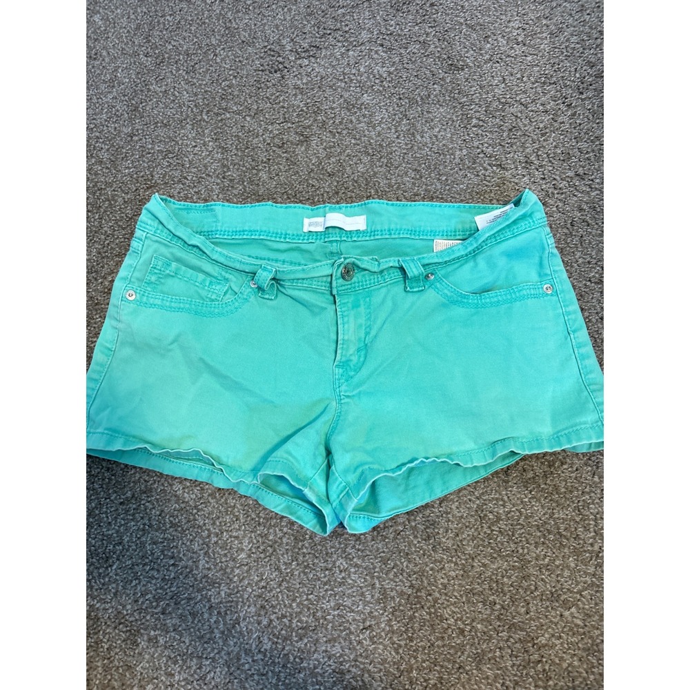 Levi's Denim Shorts Women 30 Mint Green Excellent Low Rise Stretch Casual